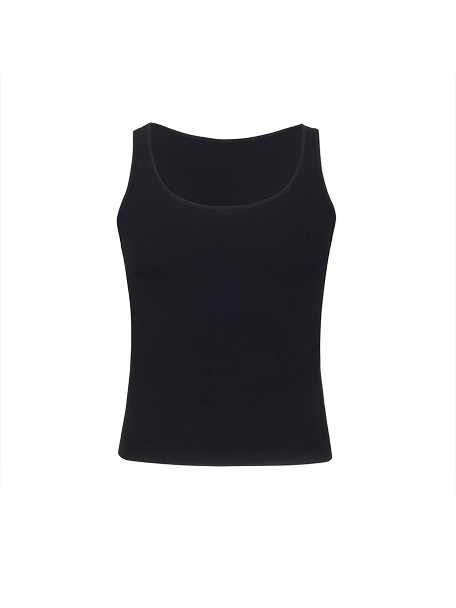 TUIMU Back Cut-Out Ribbed Tank Top Black-Tank Top-One Size-Free Shipping Leatheretro