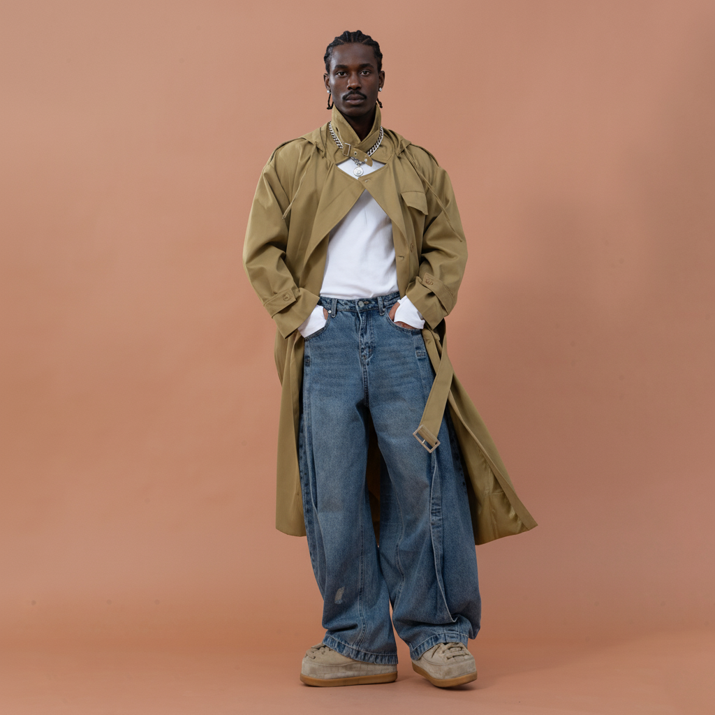 CLP Utility Belted Hooded Trench Coat-Jacket-S-Khaki-Free Shipping Leatheretro