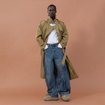 CLP Utility Belted Hooded Trench Coat-Jacket-S-Khaki-Free Shipping Leatheretro