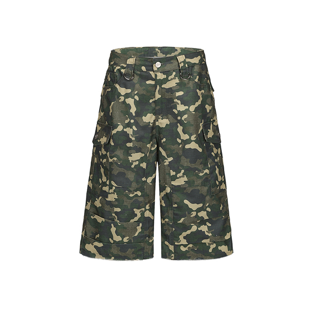 CYCYCY Camo Wide-Leg Cargo Shorts-Shorts-XXS / 28"-Free Shipping Leatheretro