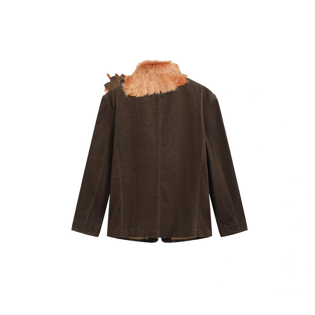 NOTHINGNESS WORLD Faux Fur Lapel Corduroy Blazer Jacket-Jacket-S (Preorder)-Free Shipping Leatheretro