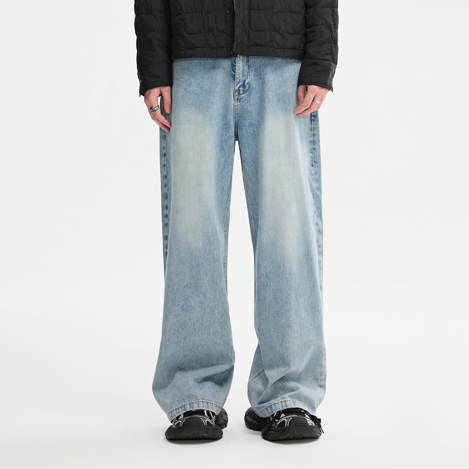 ORGANIC EMOTION Classic Washed Detachable Waist Cape Jeans-Jeans-XS-Blue-Free Shipping Leatheretro