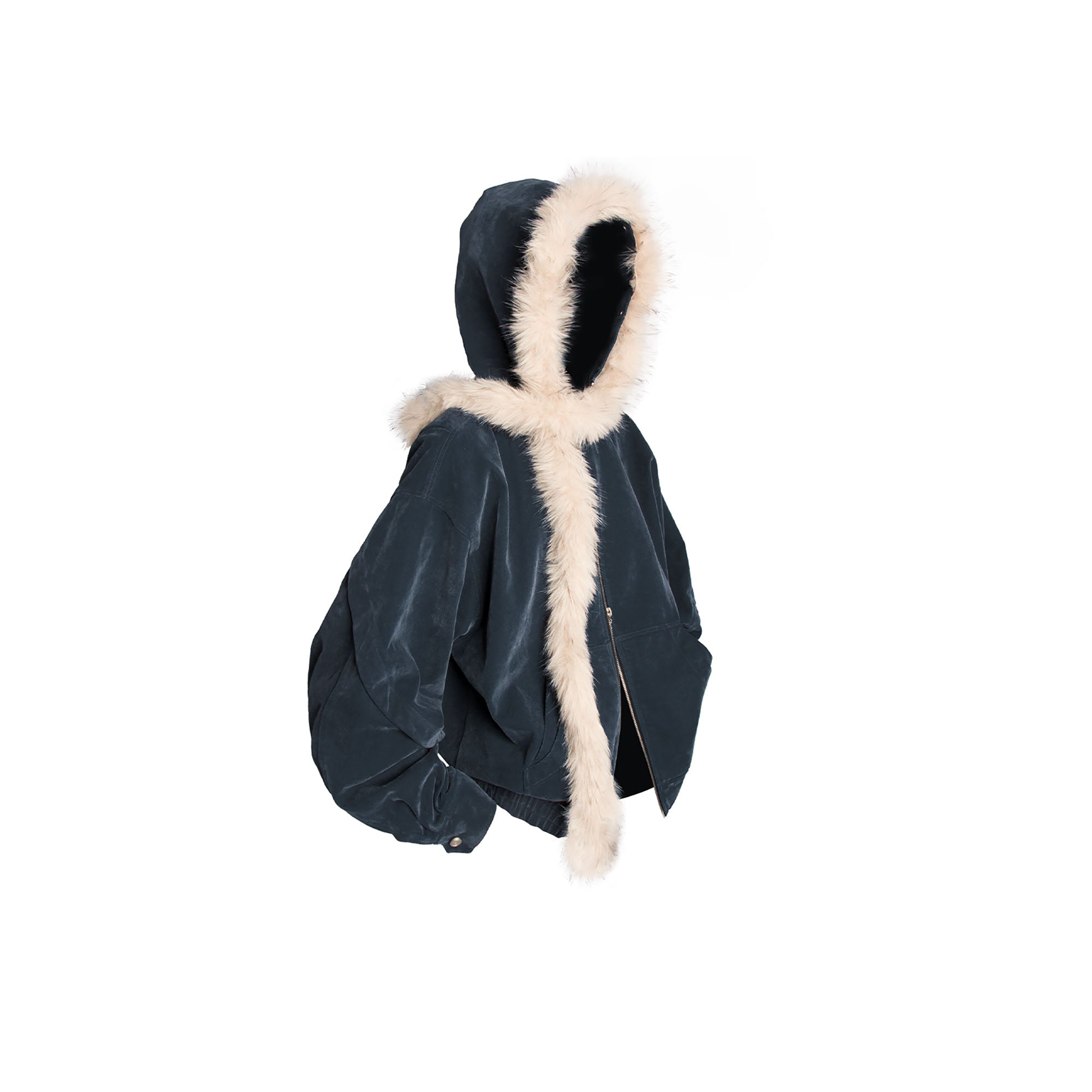 RELABEL Detachable Faux Fur Trim Hooded Jacket-Jacket-XS-Free Shipping Leatheretro