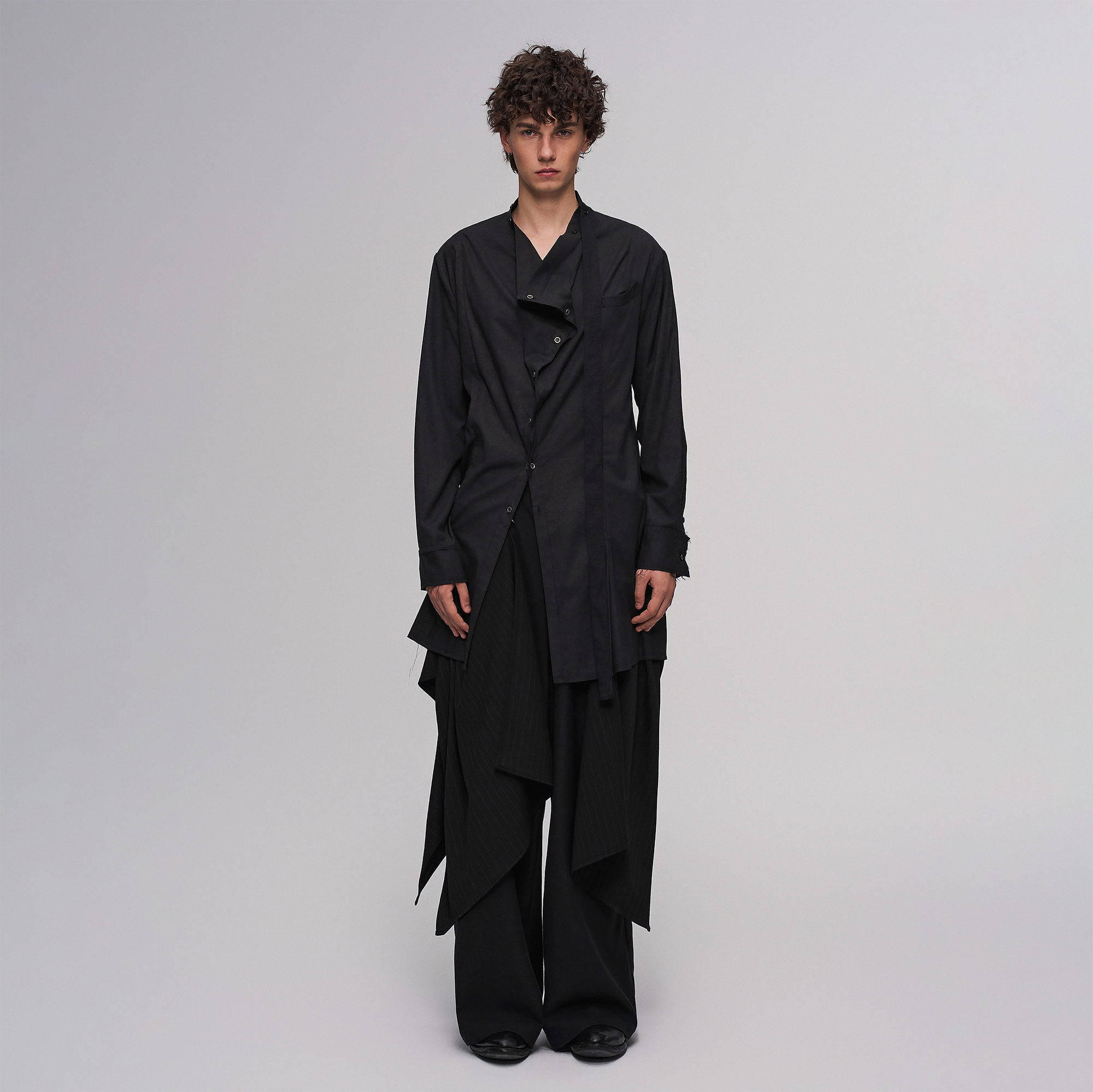 ILNya Nieternite Nifutur Asym Draped Raw-Edged Shirt-Shirt-S(0)-Free Shipping Leatheretro