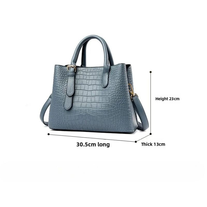 Crocodile Pattern Large Shoulder Bag – Luxury Designer Handbag-Handbags-Wine Red-Free Shipping Leatheretro