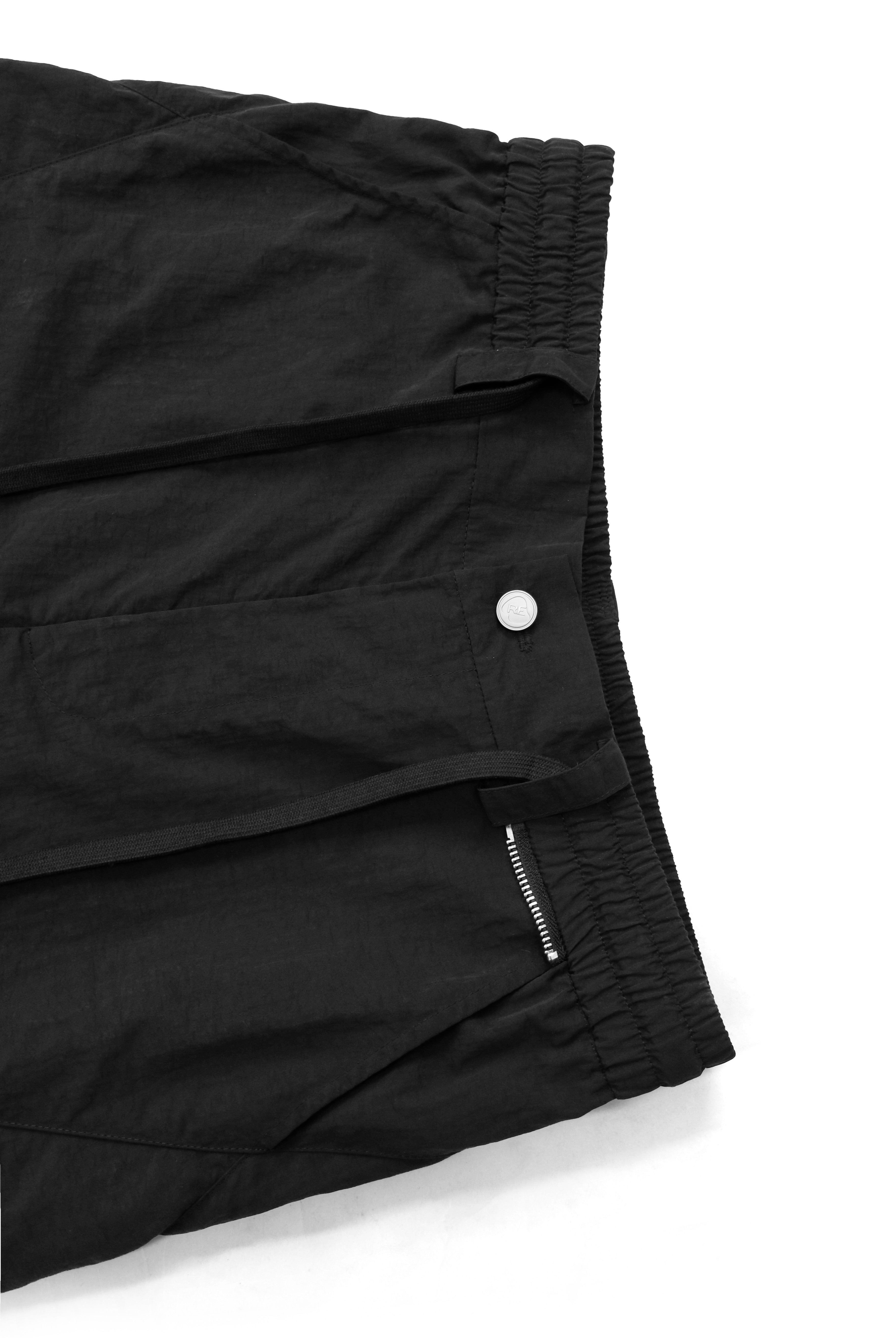 RELABEL Waterproof Nylon Drawstring Oversized Cargo Black-Pants-XS (Preorder)-Free Shipping Leatheretro