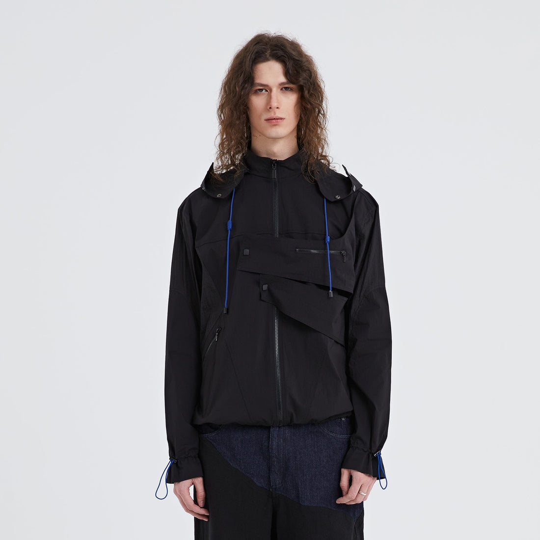 ORGANIC EMOTION Modern Drawstring Asymmetrical Jacket-Jacket-M-Free Shipping Leatheretro