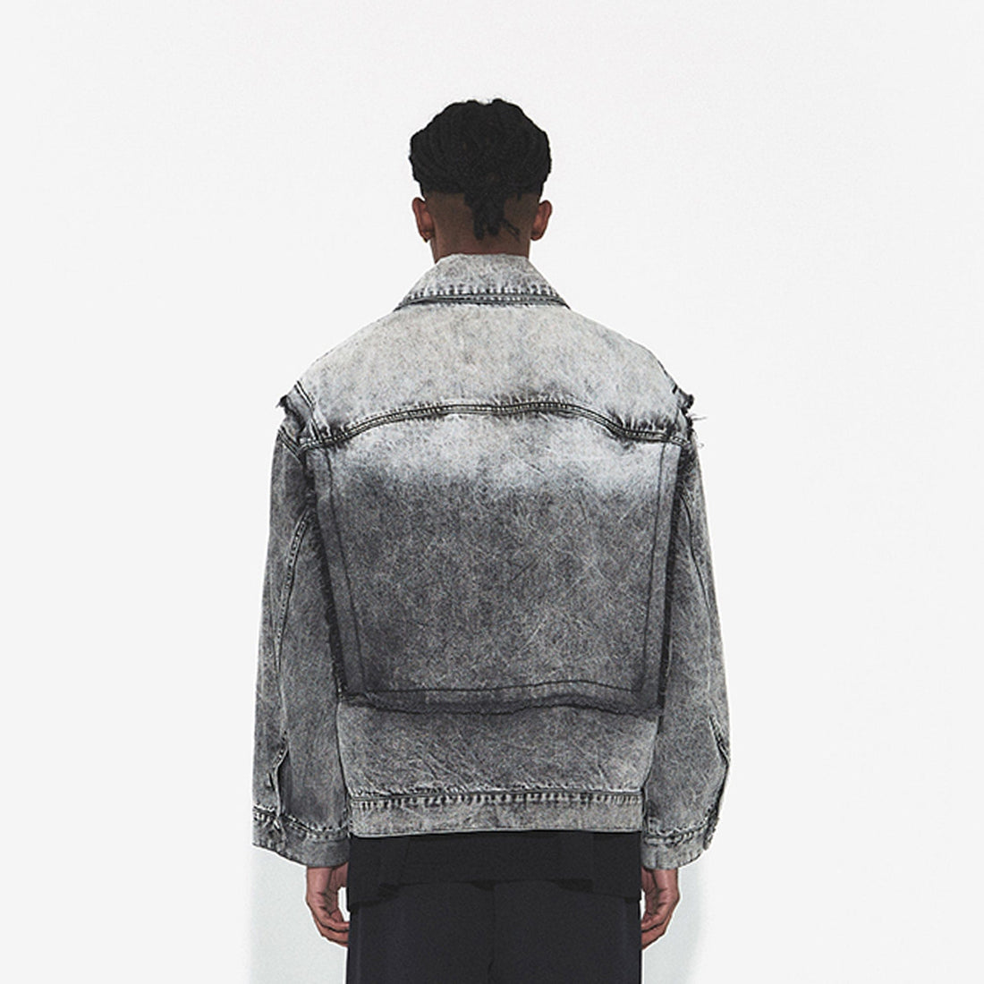 VANN VALRENCE Structural Panel Acid-Washed Oversized Denim Jacket-Jacket-S-Free Shipping Leatheretro