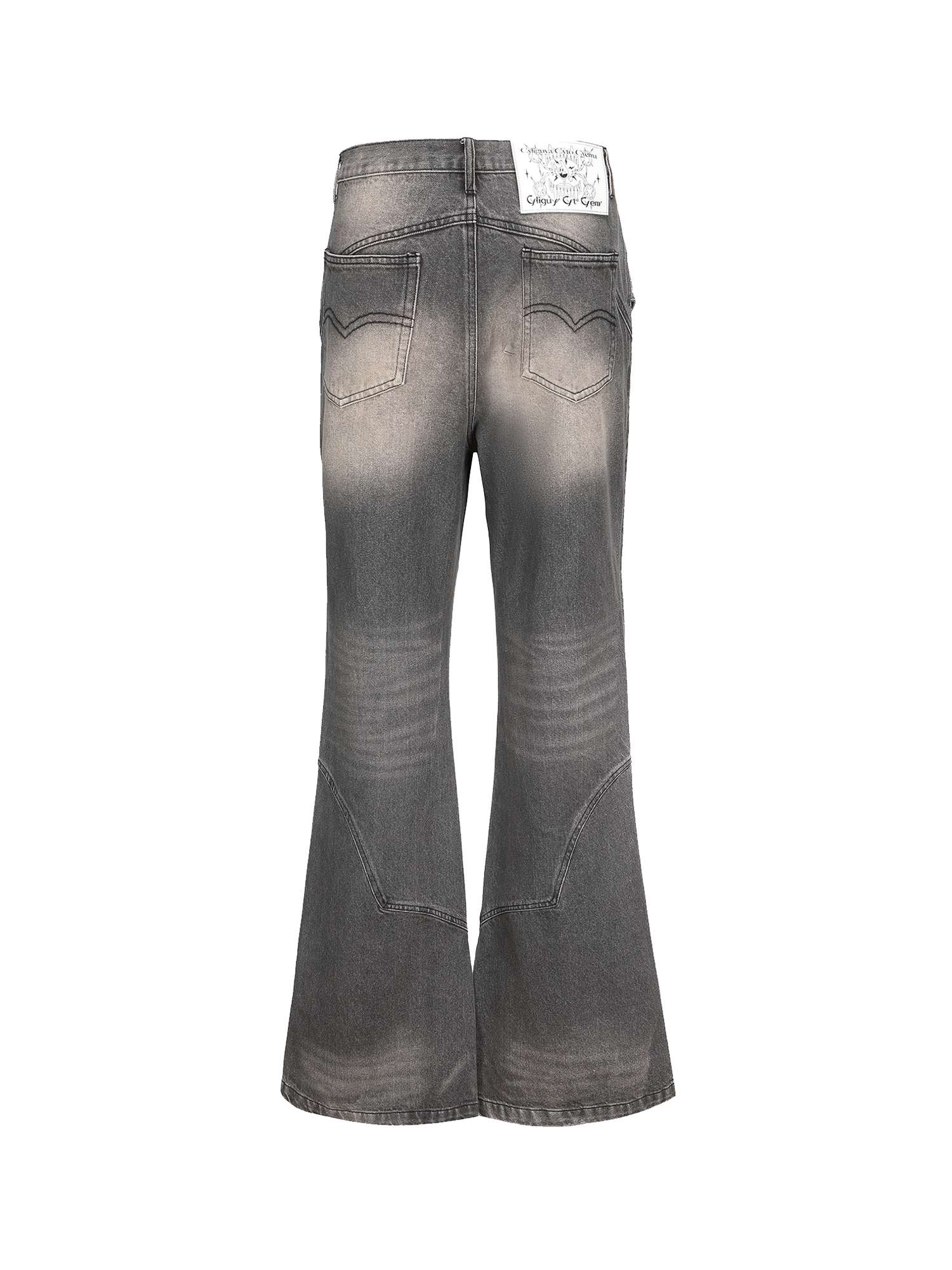 ERISSTOFF Washed Detachable Flared Jeans Gray-Jeans-XS / 28"-Free Shipping Leatheretro