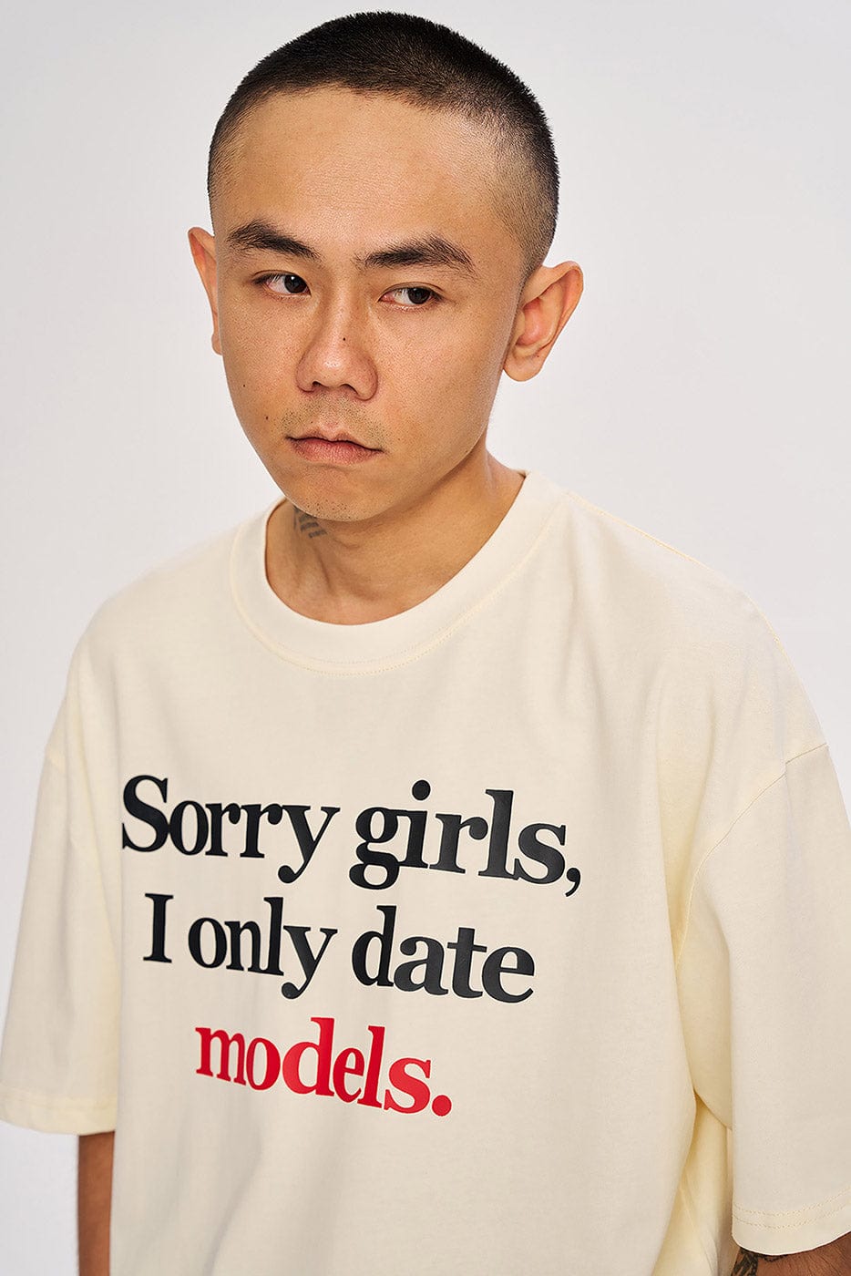 WCC Sorry Girls I Only Date Models Slogan T-Shirt-T Shirt-M-White-Free Shipping Leatheretro