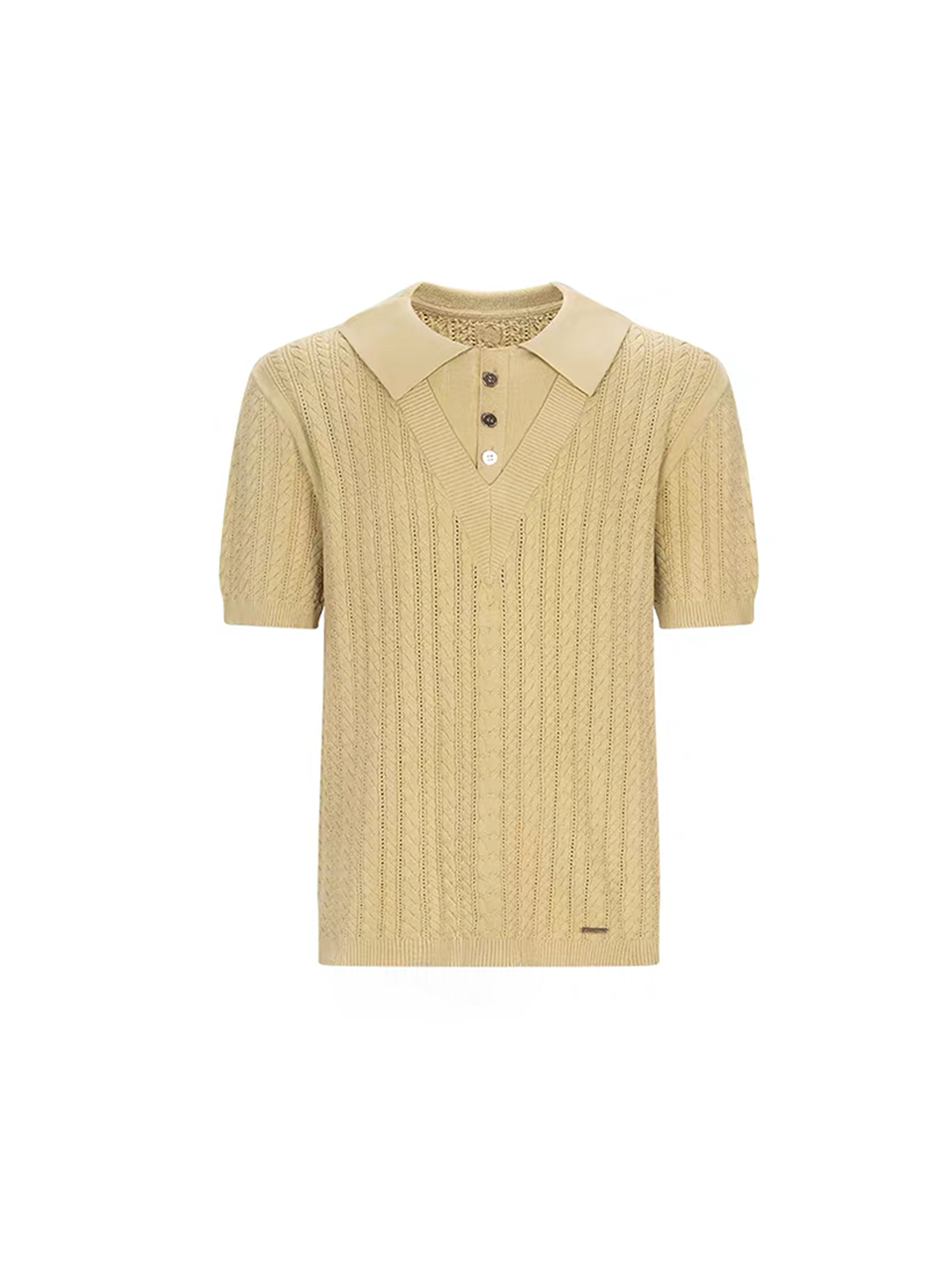 TIWILLTANG Layered Cable-Knit Openwork T Shirt-T Shirt-S-Free Shipping Leatheretro
