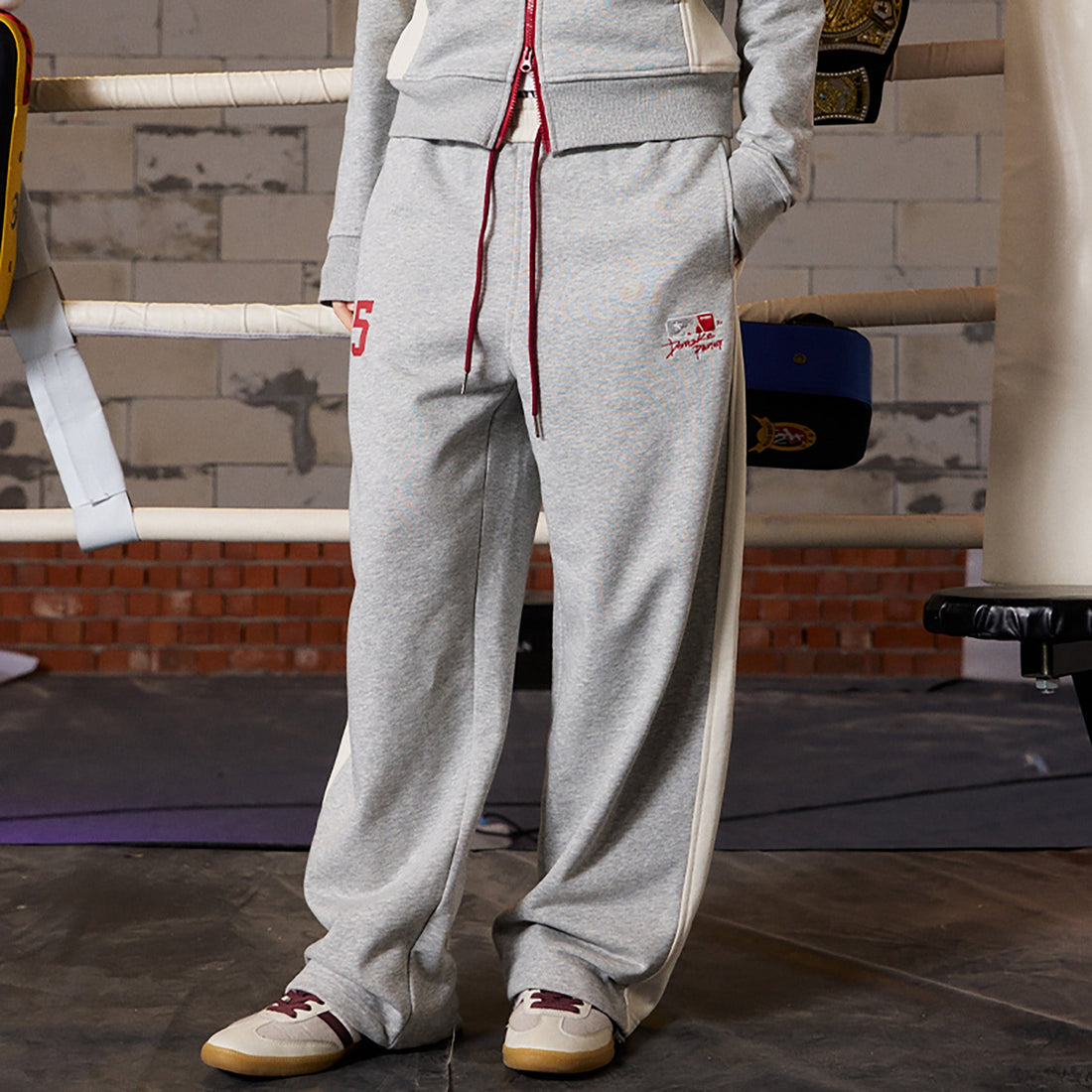 DONSMOKE Paneled Straight-Leg Sweatpants-Pants-S (Preorder)-Free Shipping Leatheretro