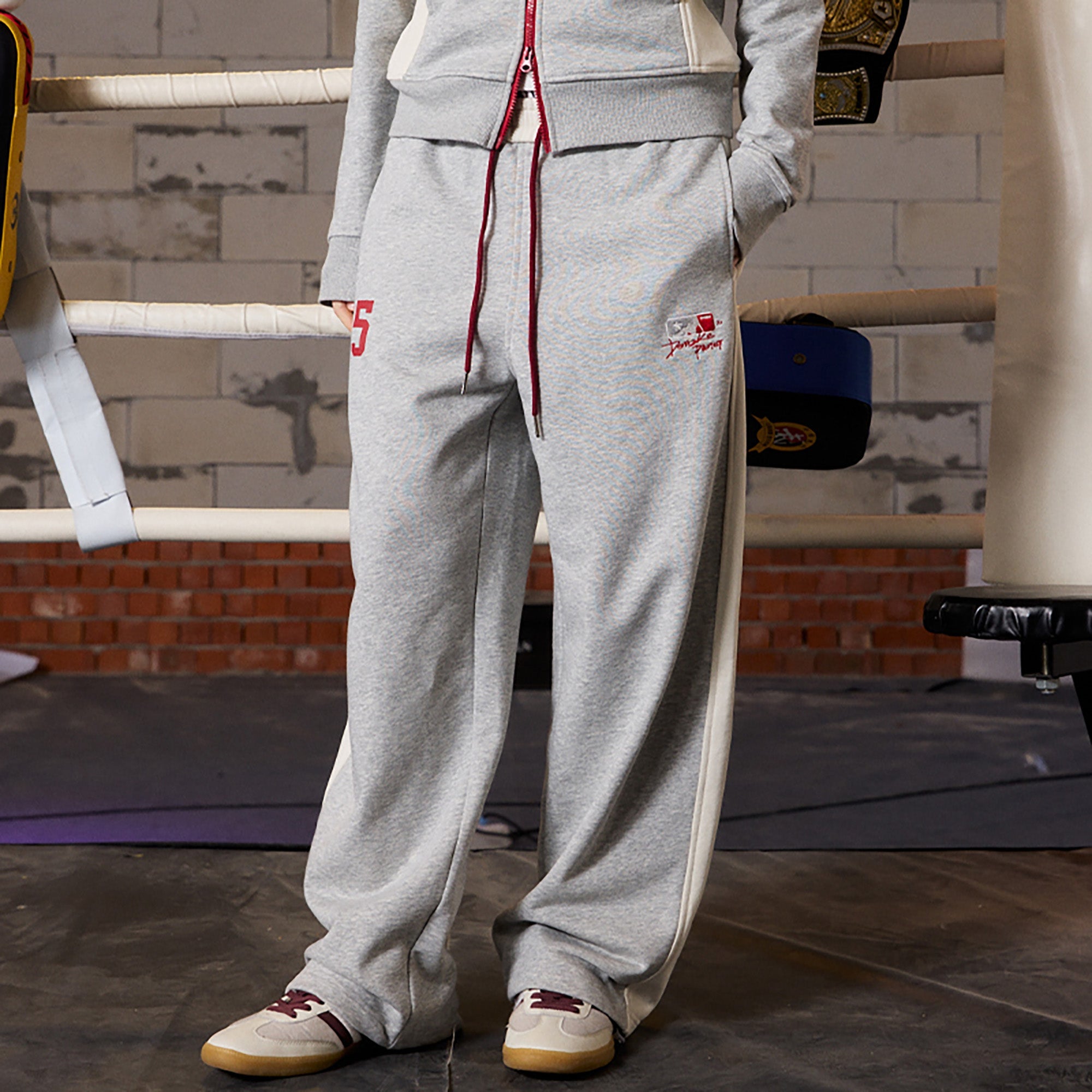 DONSMOKE Paneled Straight-Leg Sweatpants-Pants-S (Preorder)-Free Shipping Leatheretro