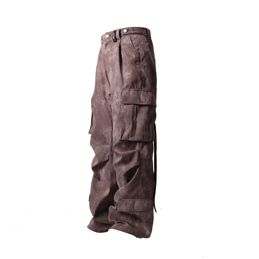RELABEL Mini Checker Multi-Pocket Strap Pleated Cargo Pants Red-Pants-XS-Free Shipping Leatheretro