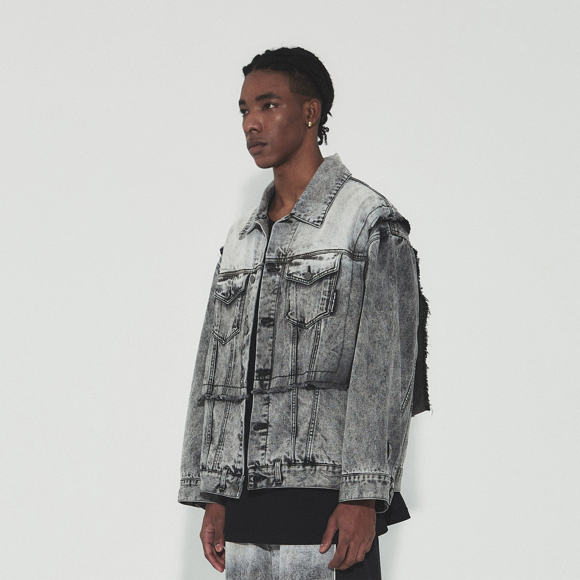 VANN VALRENCE Structural Panel Acid-Washed Oversized Denim Jacket-Jacket-S-Free Shipping Leatheretro