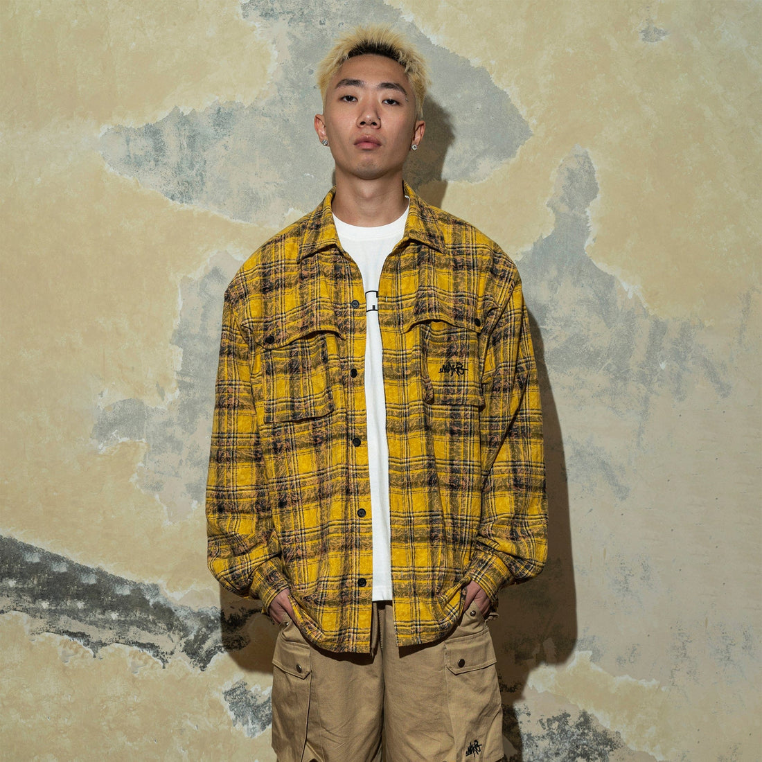MAKEMORE Retro Plaid Shirt Yellow-Shirt-S-Free Shipping Leatheretro