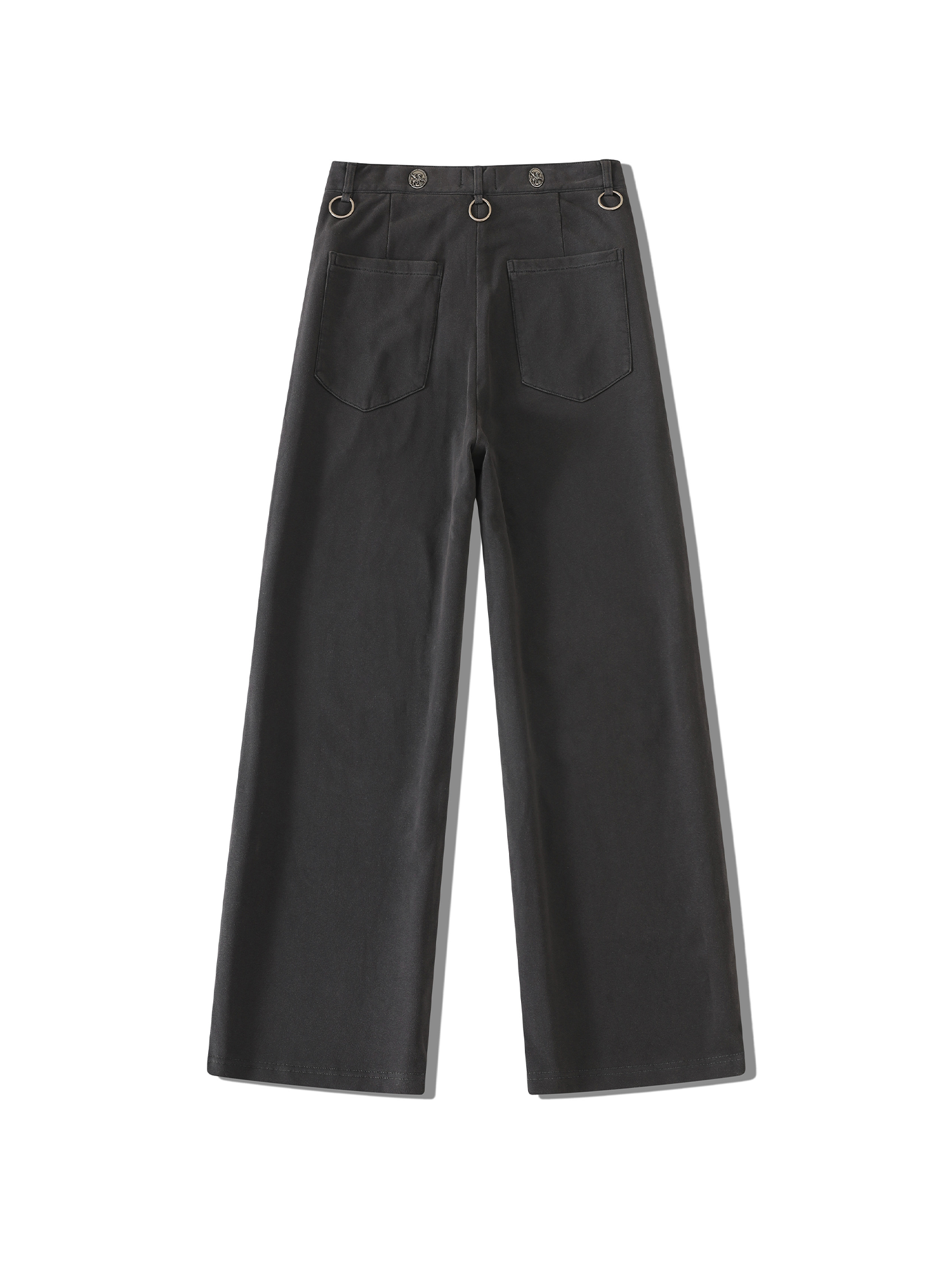 RICHILL Ring Detail Coin Button Distressed Pants-Pants-S / 31"-Free Shipping Leatheretro
