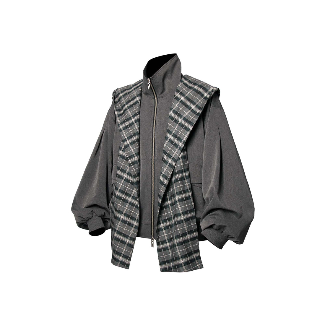 RELABEL Detachable Plaid Hooded Jacket-Jacket-XS-Free Shipping Leatheretro