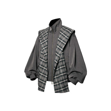 RELABEL Detachable Plaid Hooded Jacket-Jacket-XS-Free Shipping Leatheretro