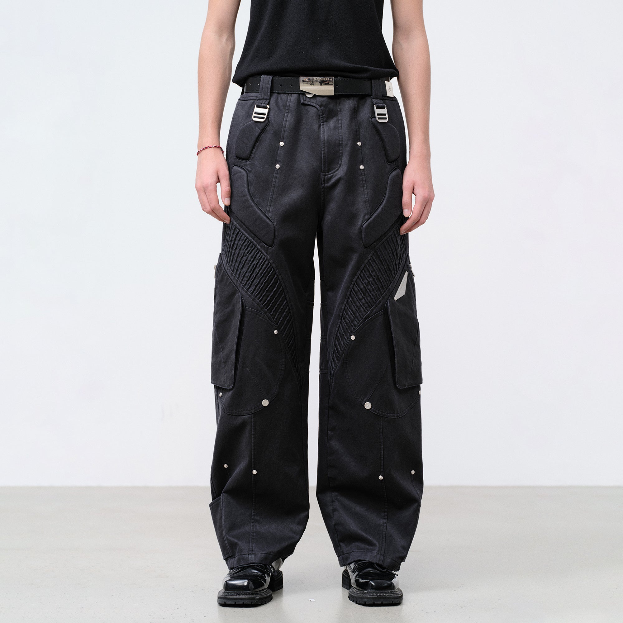 FACEONLAB Futuristic Multi-Pocket Utility Trousers-Pants-M-Free Shipping Leatheretro
