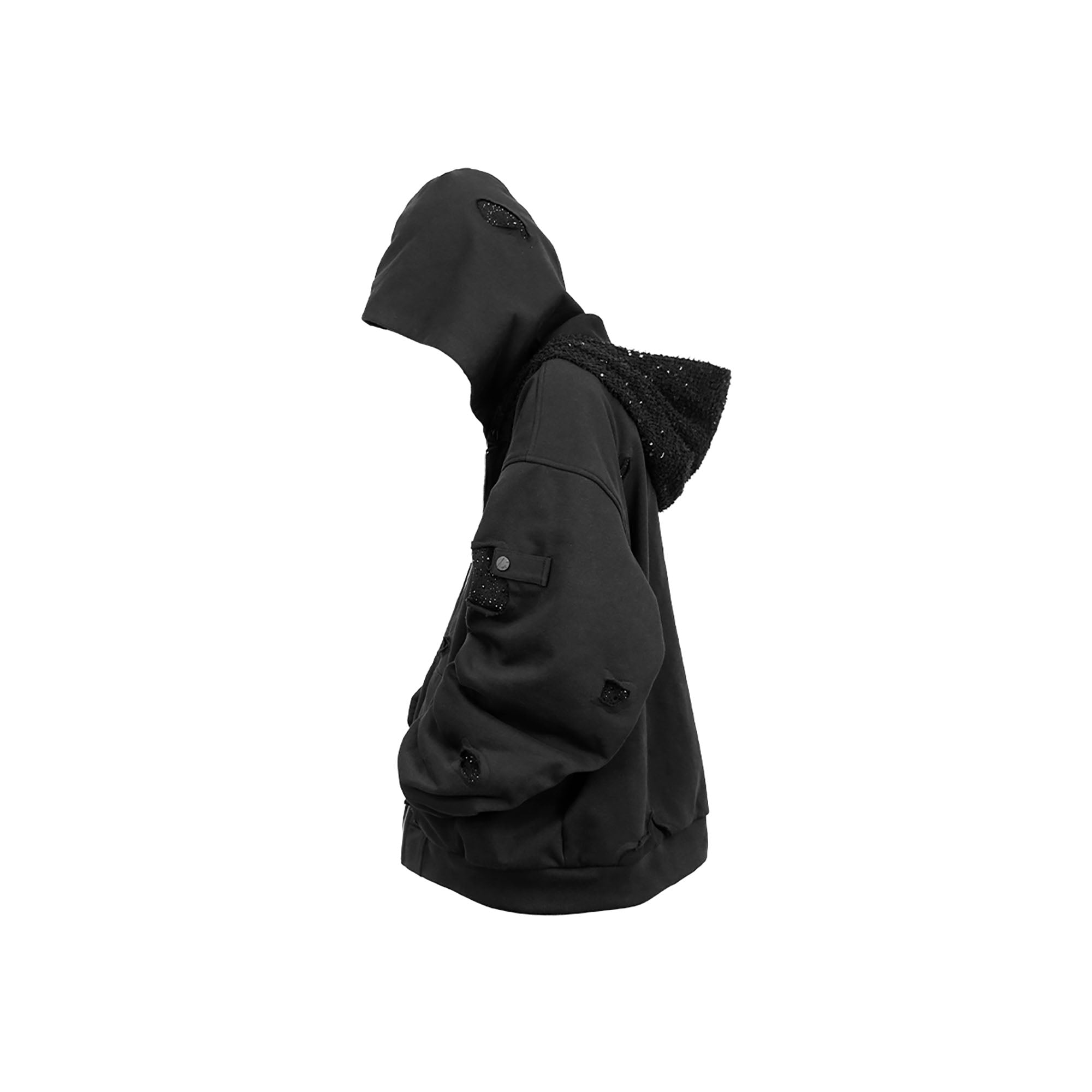 RELABEL Detachable Diamond Layered Hood Jacket-Jacket-XS (Preorder)-Free Shipping Leatheretro