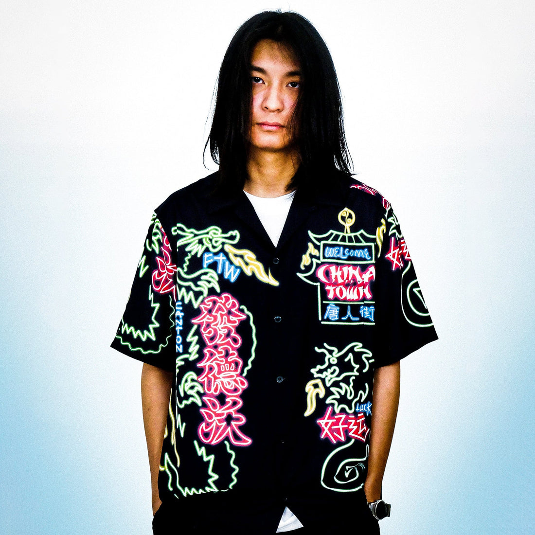 WCC Neon Chinatown Half-Shirt-Half shirt-M-Free Shipping Leatheretro
