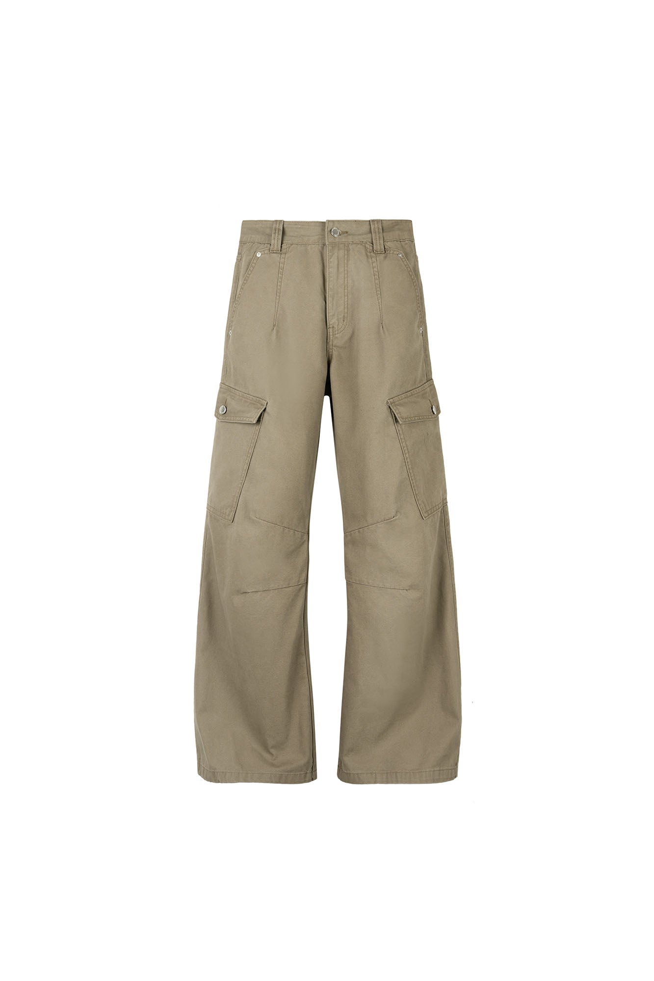 OKAYTHXBYE Washed Button Flap-Pocket Cargo Pants-Pants-Black-S-Free Shipping Leatheretro