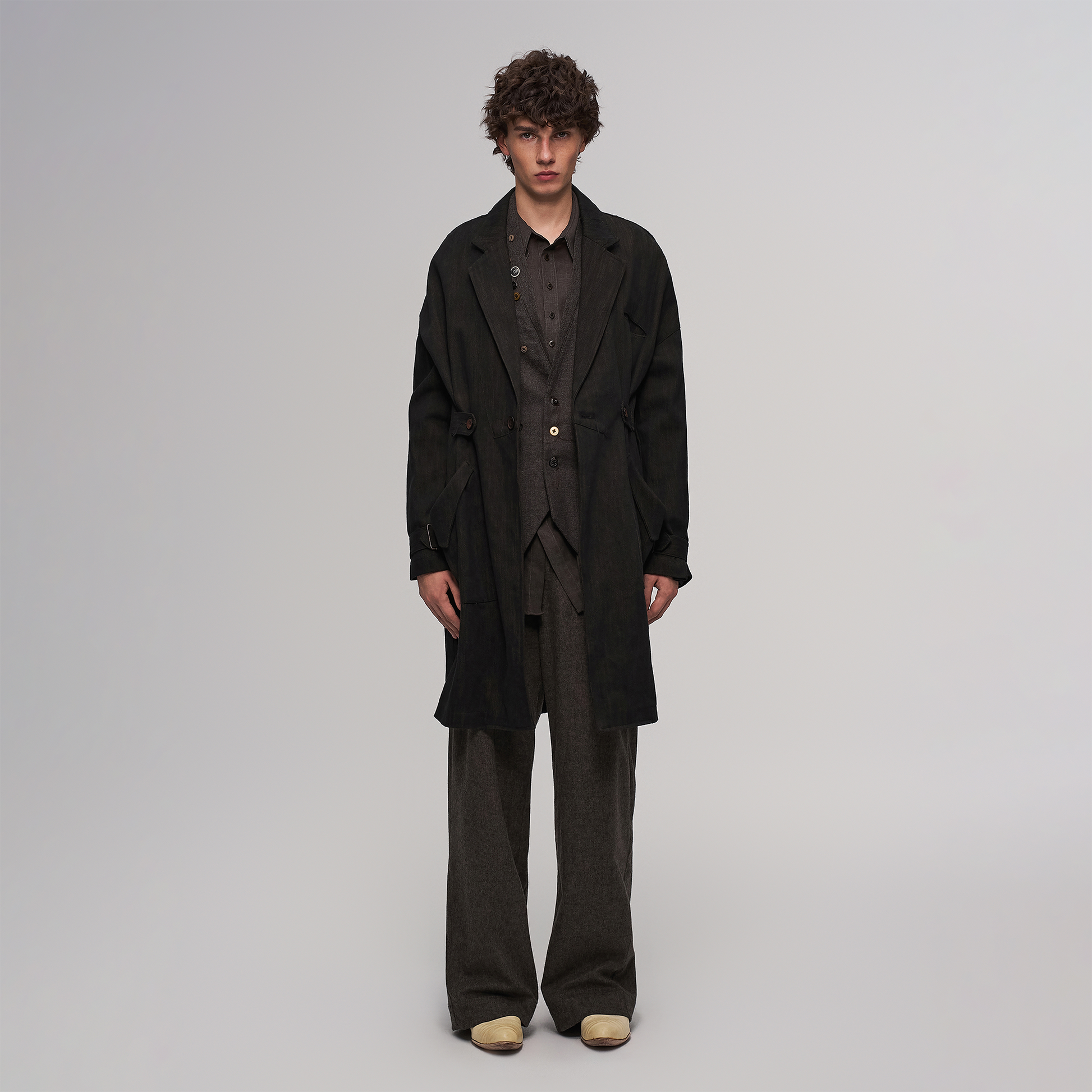ILNya Nieternite Nifutur Knotted Cape-Back Linen-Blend Trench-Jacket-S(0)-Free Shipping Leatheretro