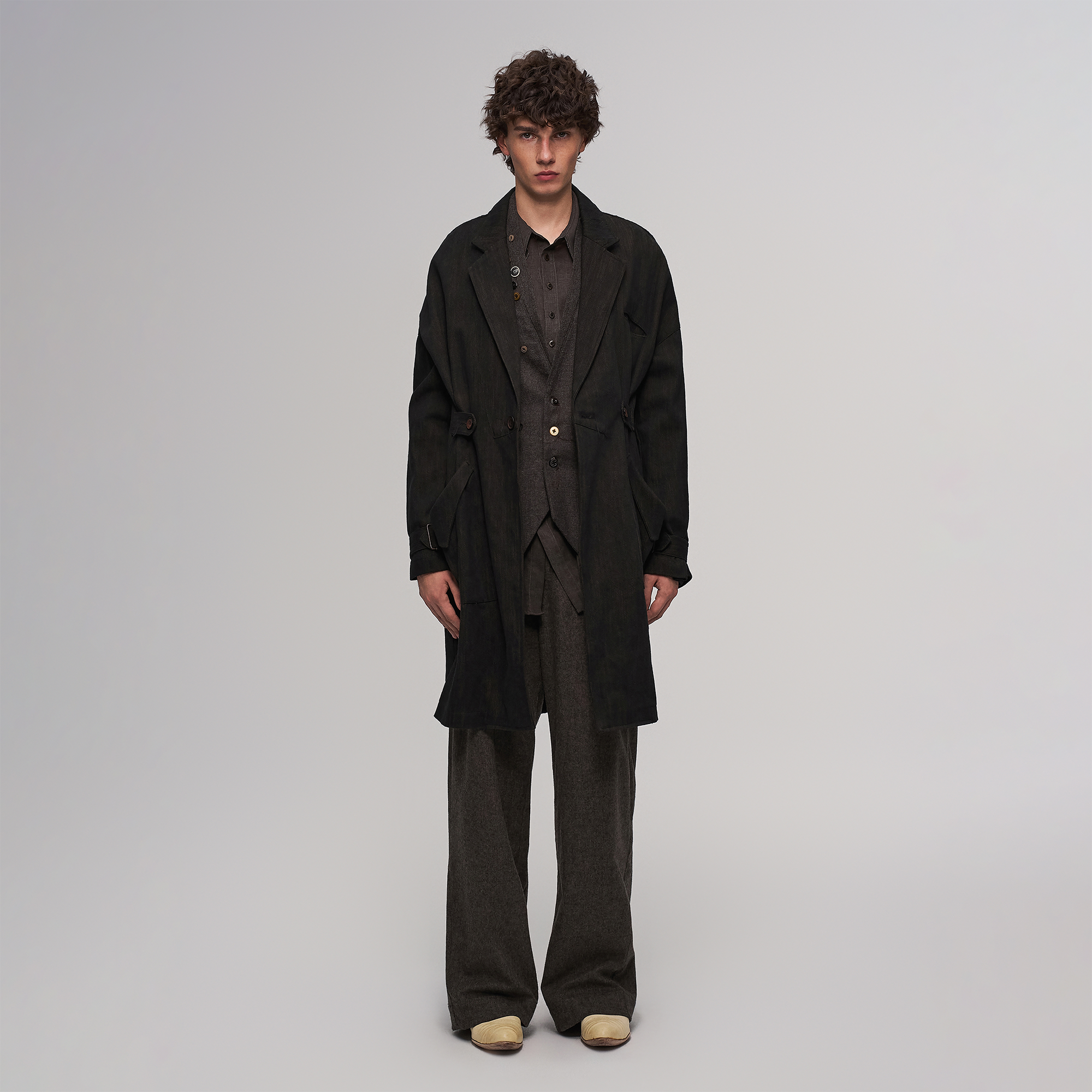 ILNya Nieternite Nifutur Knotted Cape-Back Linen-Blend Trench-Jacket-S(0)-Free Shipping Leatheretro