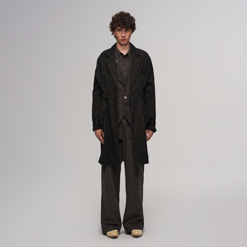 ILNya Nieternite Nifutur Knotted Cape-Back Linen-Blend Trench-Jacket-S(0)-Free Shipping Leatheretro
