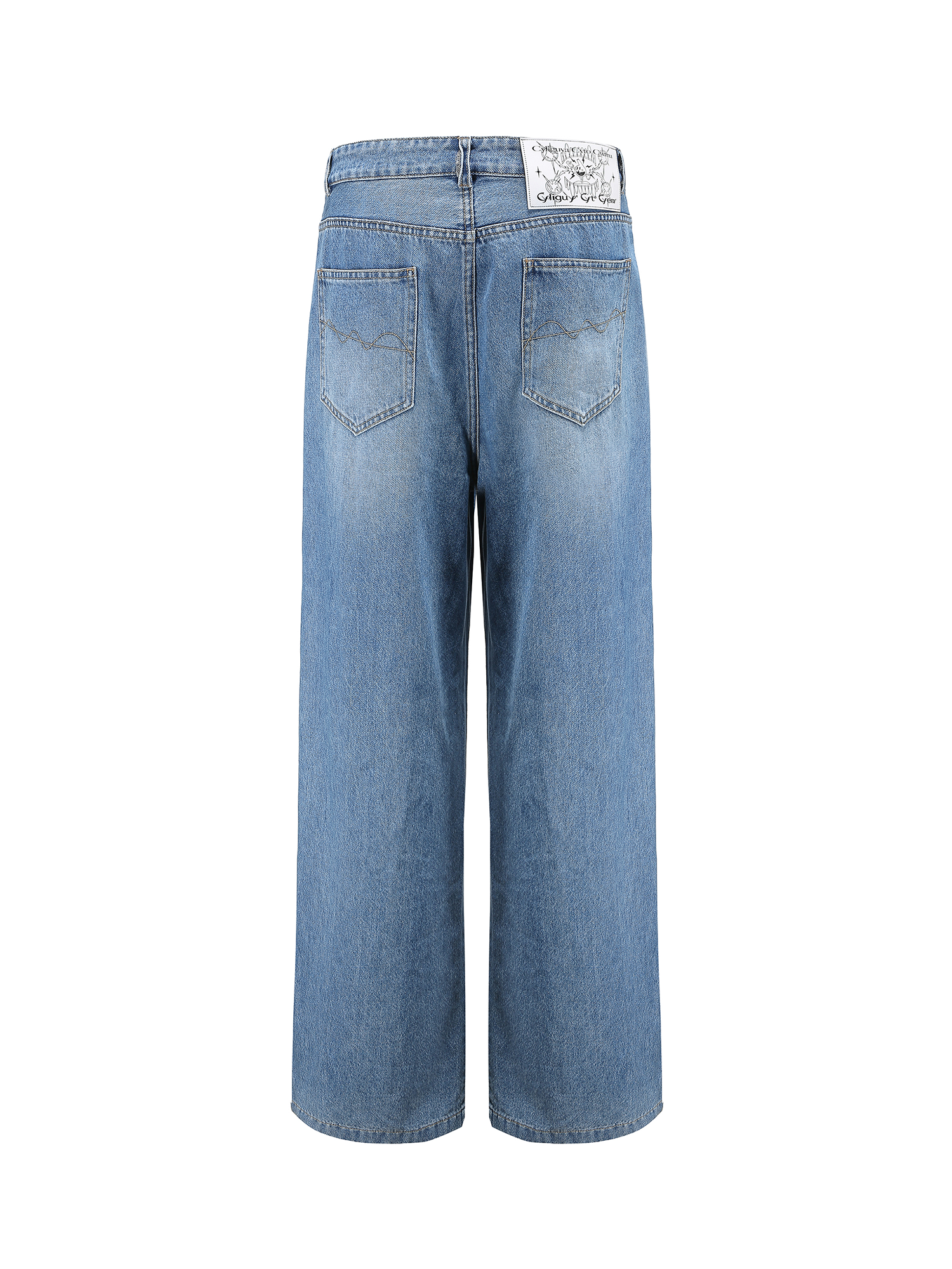 CYCYCY Deconstructed Double-Waist Washed Jeans-Jeans-XS / 28"-Free Shipping Leatheretro