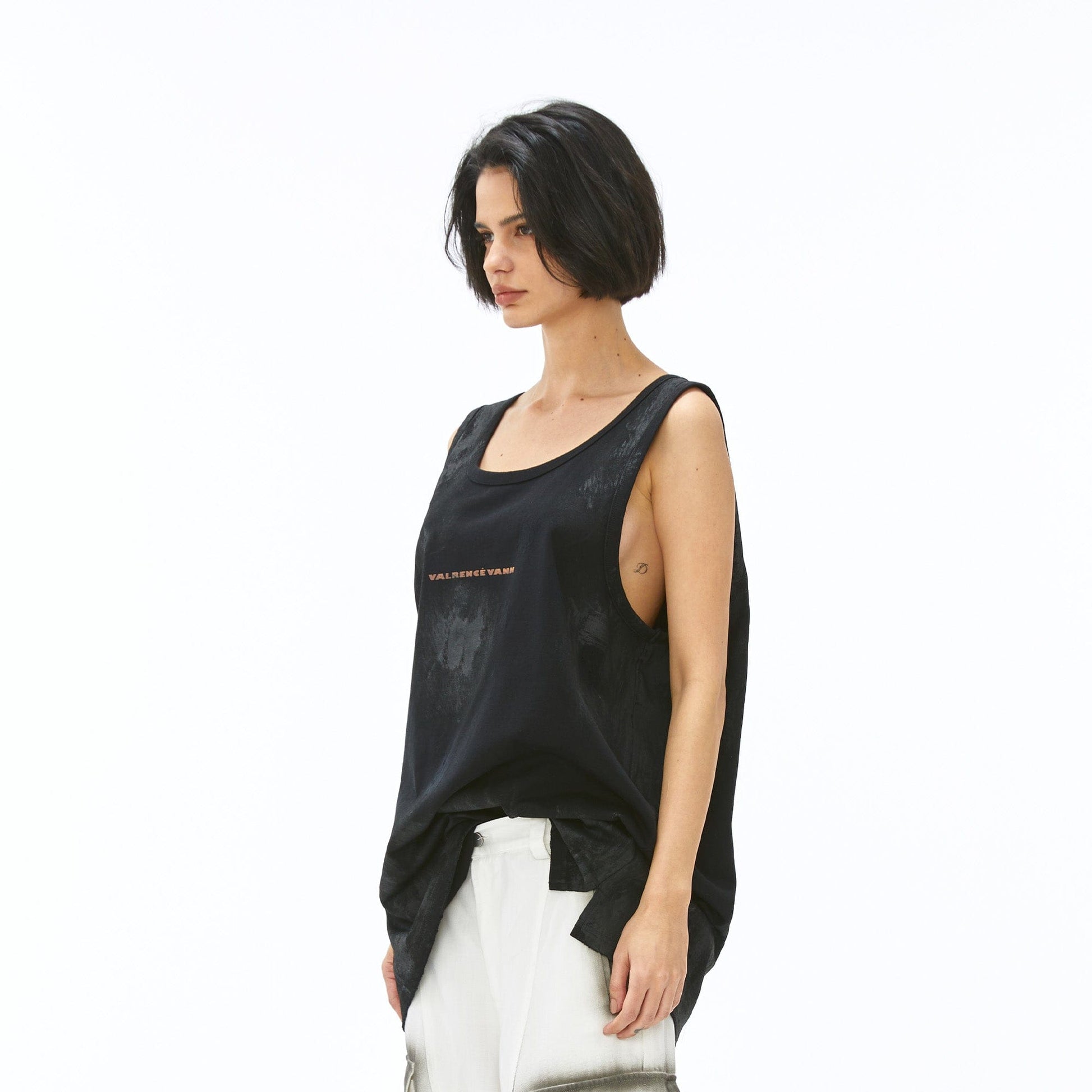 VANN VALRENCE Washed-Dyed Oversized Tank Top-Tank Top-S-Free Shipping Leatheretro