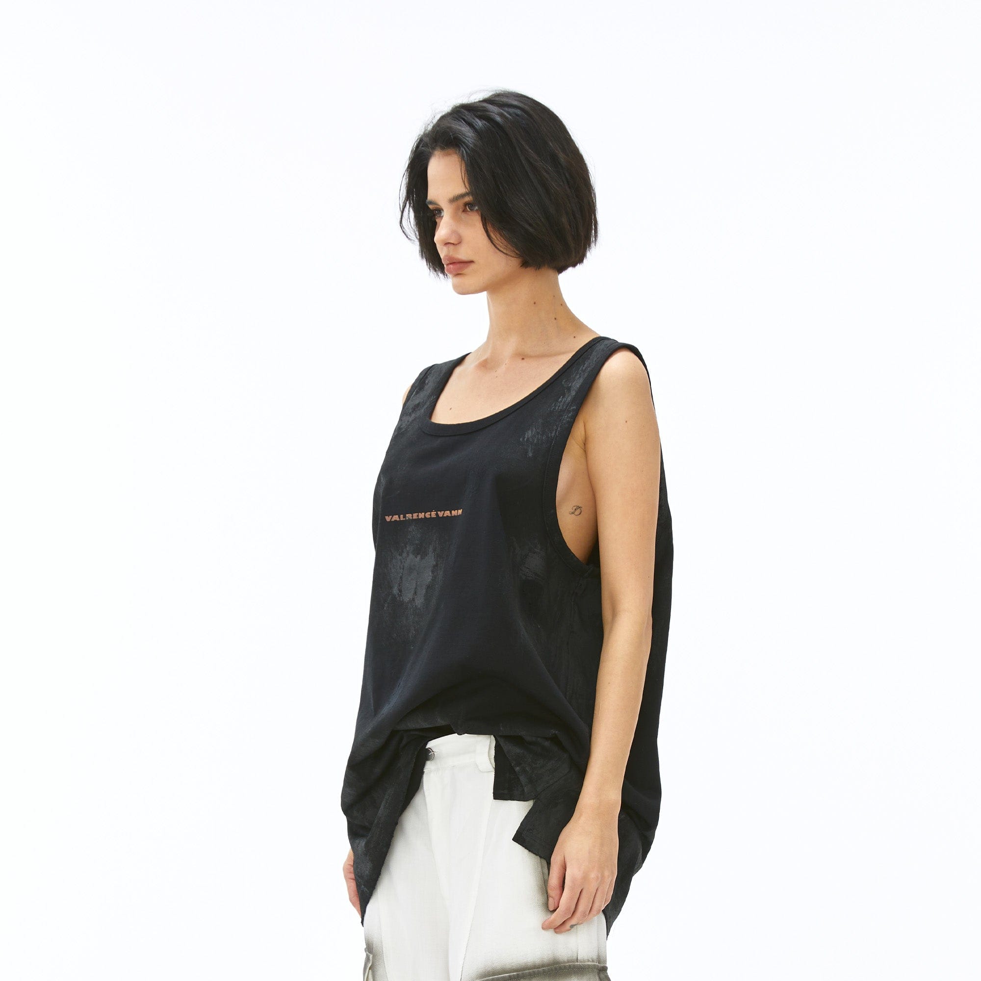 VANN VALRENCE Washed-Dyed Oversized Tank Top-Tank Top-S-Free Shipping Leatheretro