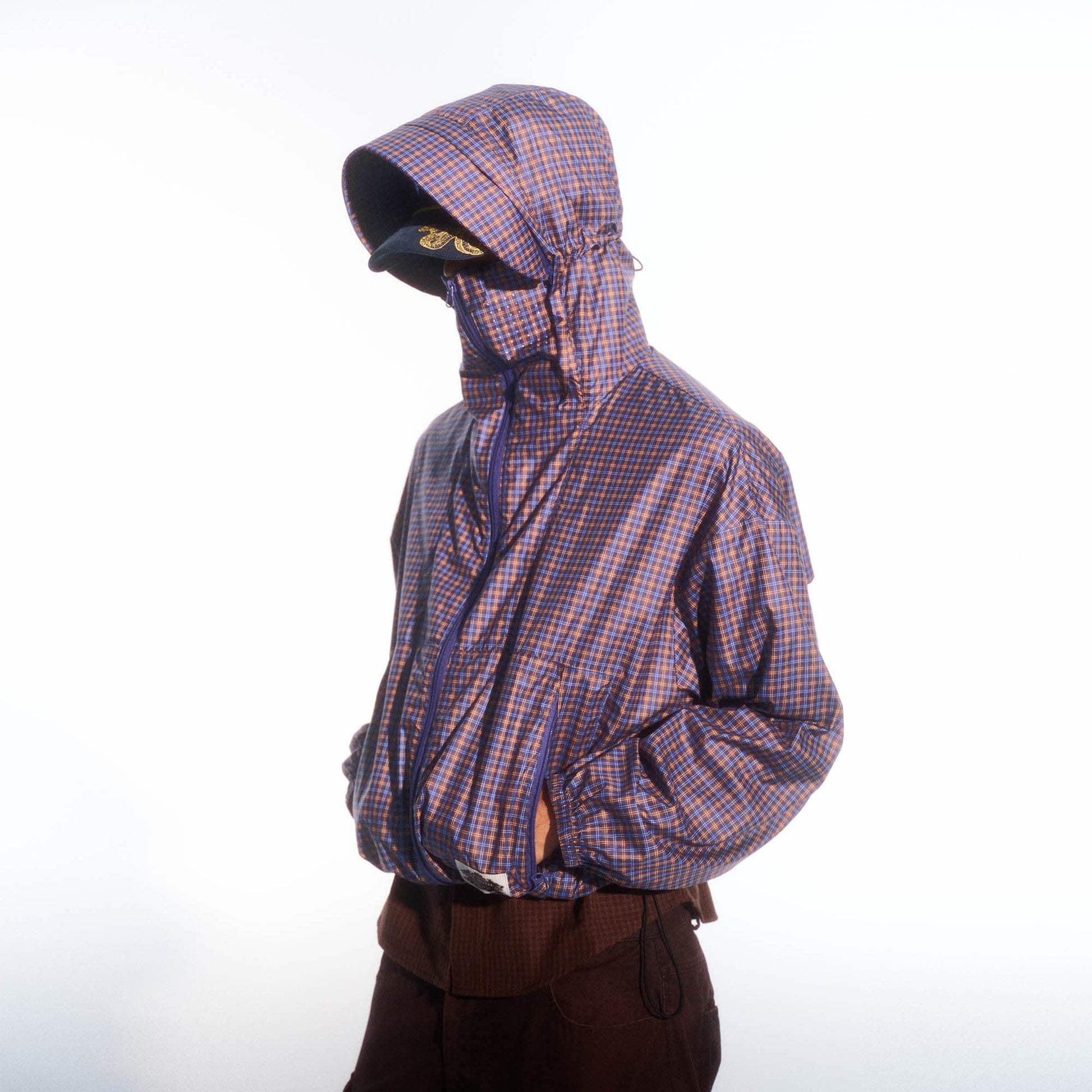 TRECLUB Retro Plaid UV Protection Hooded Jacket-Jacket-S-Free Shipping Leatheretro