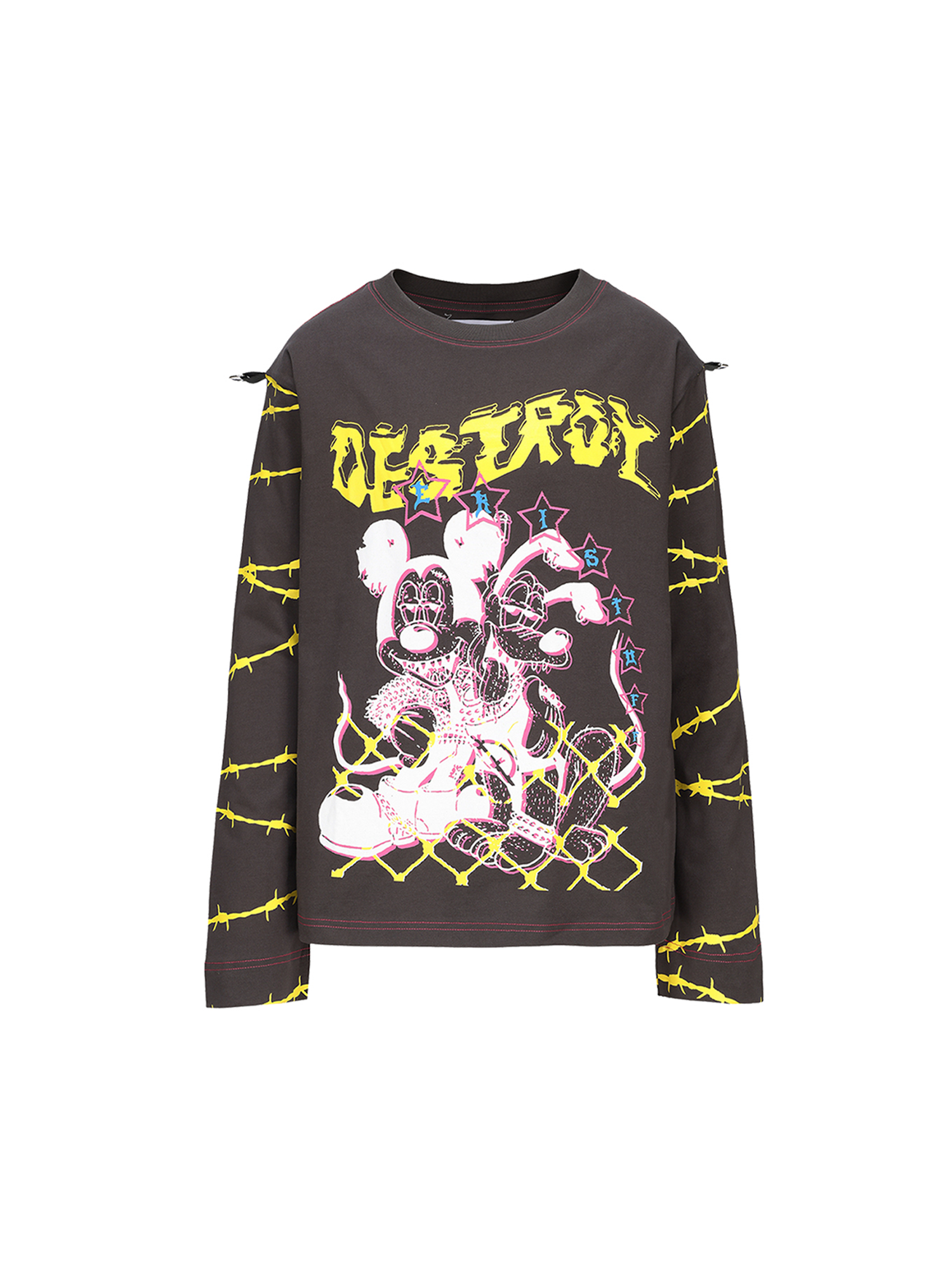 CYCYCY Punk Cartoon Mouse Graphic Long-Sleeve Tee-L/S Tee-S-Free Shipping Leatheretro