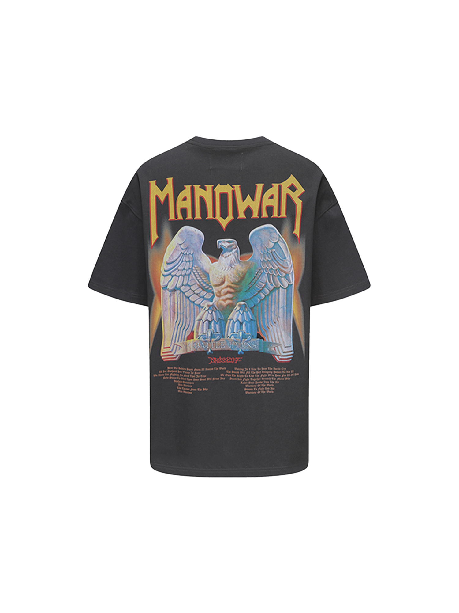 ERISSTOFF Washed Manowar Graphic Oversized T-Shirt-T Shirt-S-Free Shipping Leatheretro