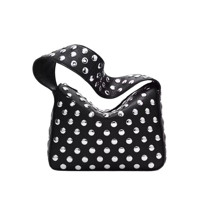 American Style Rivet Armpit Shoulder Bag-Handbags-Black-Free Shipping Leatheretro