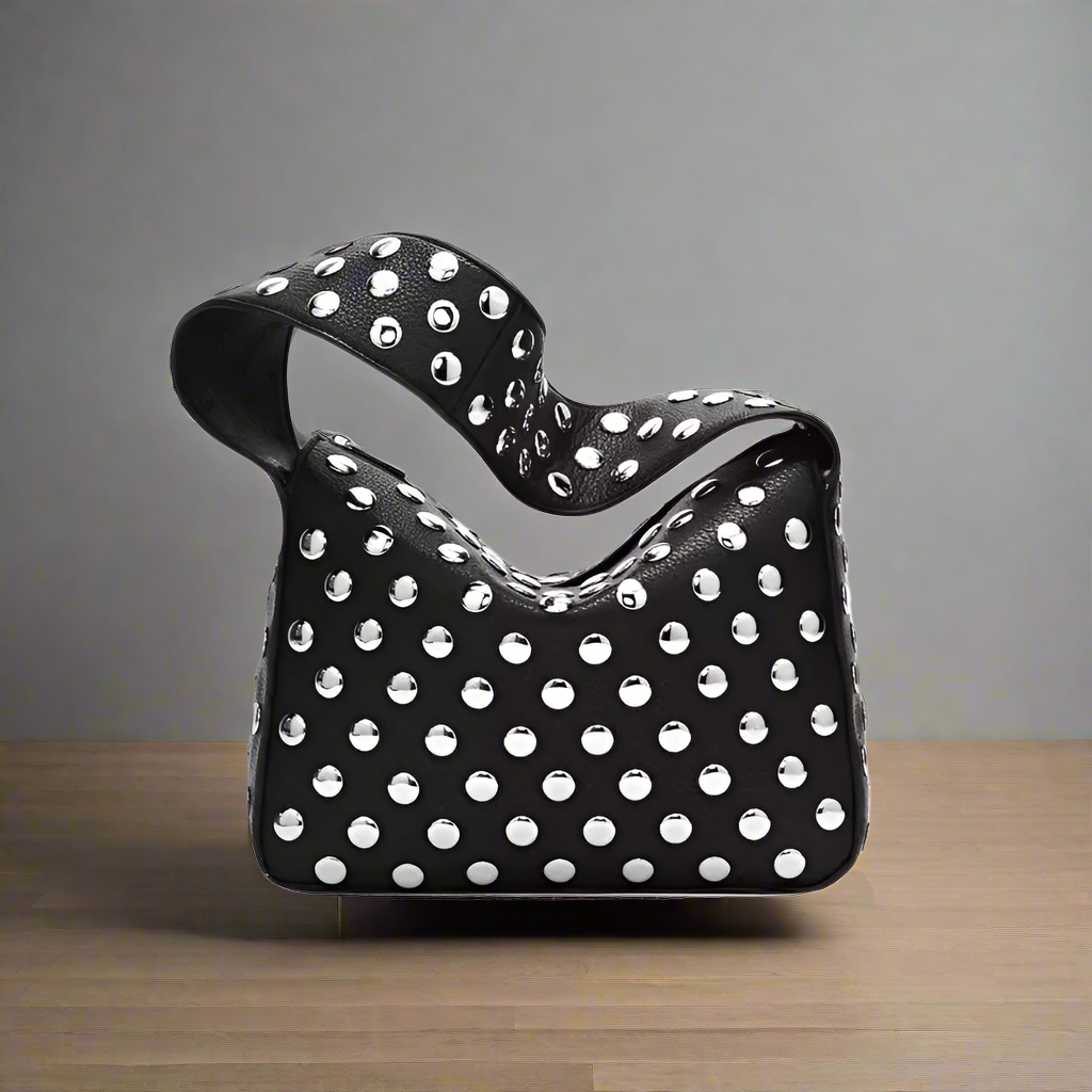 American Style Rivet Armpit Shoulder Bag-Handbags-Black-Free Shipping Leatheretro
