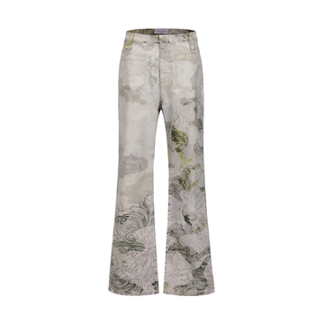 CYCYCY Floral Lace Full-Print Flared Jeans-Jeans-XXS / 27"-Free Shipping Leatheretro