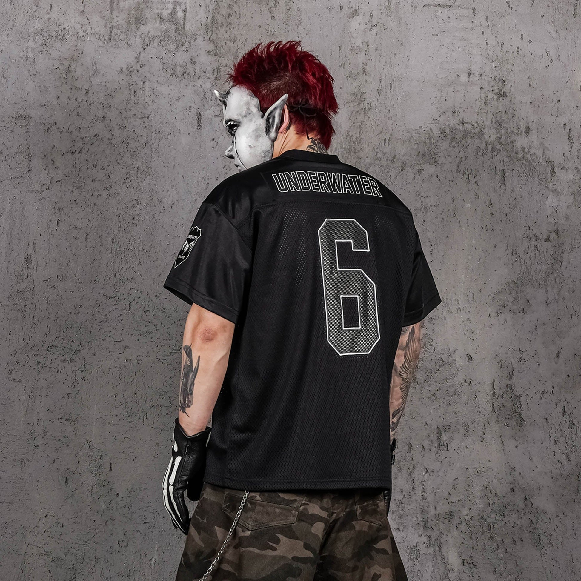 UNDERWATER Demon Squad No.6 Mesh Jersey-T Shirt-S-Free Shipping Leatheretro