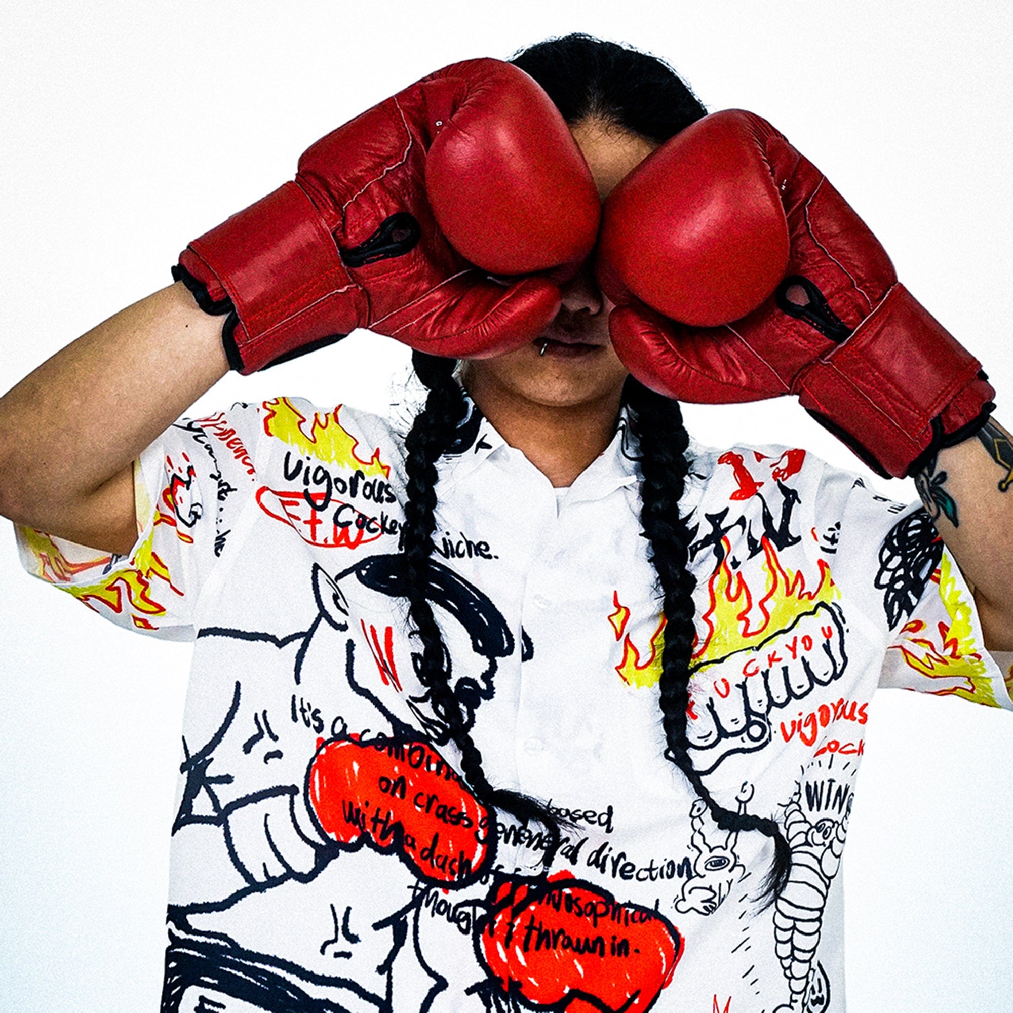 WCC Boxer Graffiti Half-Shirt-Half shirt-M-Free Shipping Leatheretro