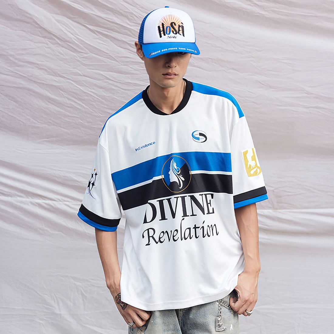 IN EXISTENCE NO.21 Contrast Graphic Sports T-Shirt-T Shirt-S-Free Shipping Leatheretro