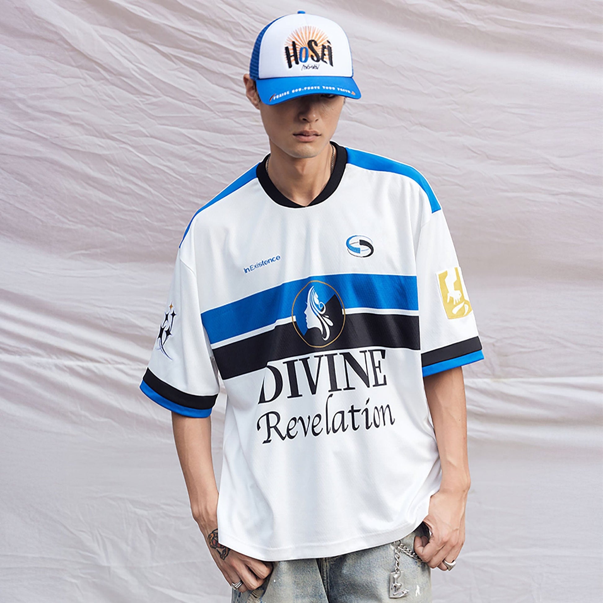 IN EXISTENCE NO.21 Contrast Graphic Sports T-Shirt-T Shirt-S-Free Shipping Leatheretro