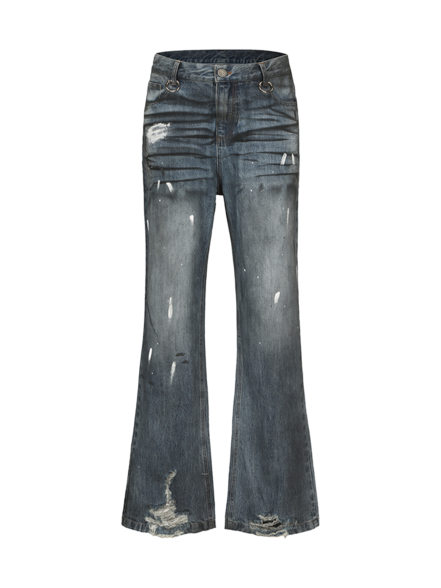 CYCYCY Retro Washed Distressed Flared Jeans-Jeans-XXS / 27"-Free Shipping Leatheretro