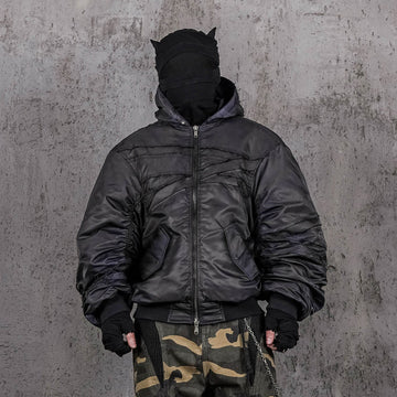 UNDERWATER Distressed Bondage MA-1 Jacket Black-Jacket-S-Free Shipping Leatheretro