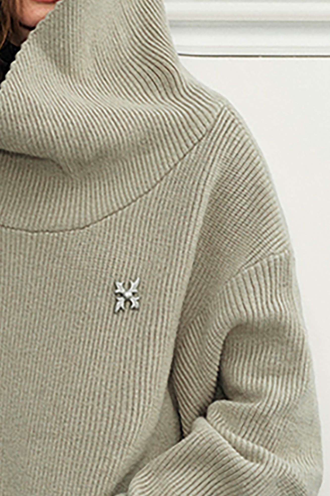 KREATE Dune Ribbed Oversized Hooded Sweater-Sweater-S-Free Shipping Leatheretro