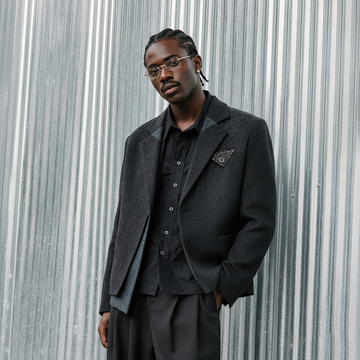 ALVNG AR ANTS Asymmetrical Hem Wool-Blend Blazer-Jacket-S-Free Shipping Leatheretro