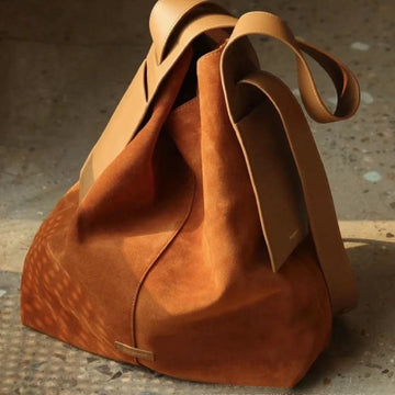 Designer Suede Tote Bag with Ear Hook-Green-Free Shipping Leatheretro