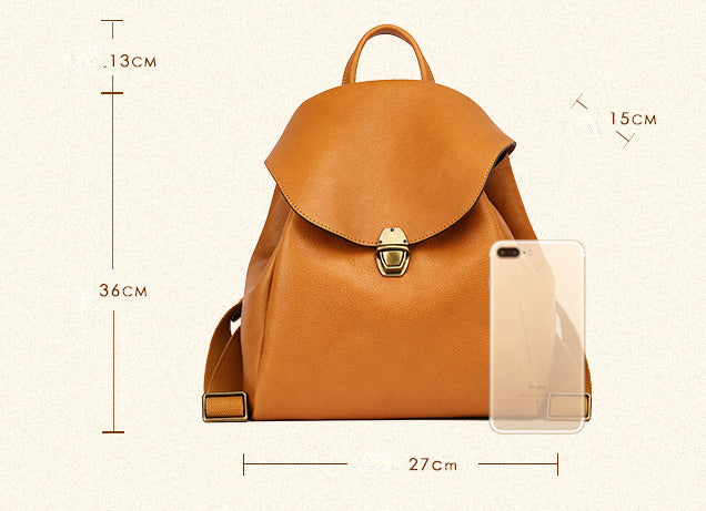 Fashion Leather Traveling Backpack for Women 6017-Brown-Free Shipping Leatheretro