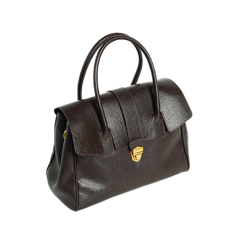 Premium Full-Grain Vegetable-Tanned Leather Briefcase-Handbags-black-Free Shipping Leatheretro